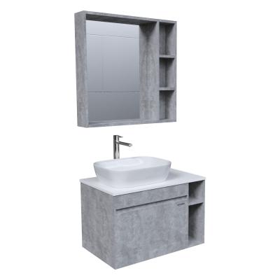 Тумба под раковину в ванной подвесная Grossman ФАЛЬКОН-80 см, бетон